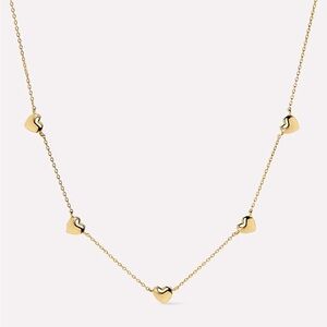 Gold puffy heart necklace